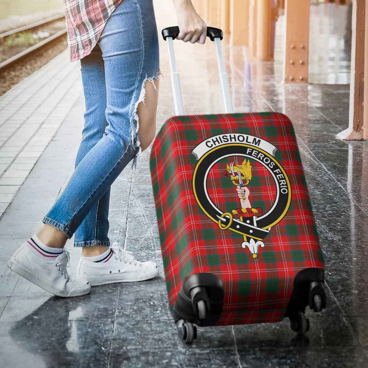 Scottish Chisholm Clan Crest Tartan Luggage Cover Tartan Plaid 3