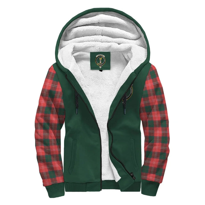 Scottish Chisholm Clan Crest Tartan Plaid Sleeve Sherpa Hoodie