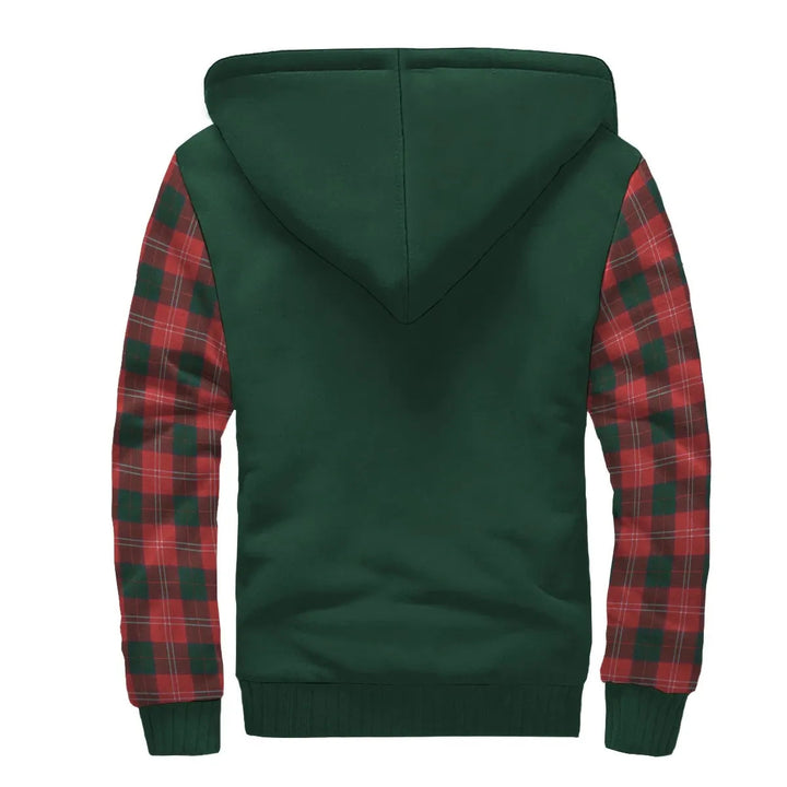 Scottish Chisholm Clan Crest Tartan Plaid Sleeve Sherpa Hoodie