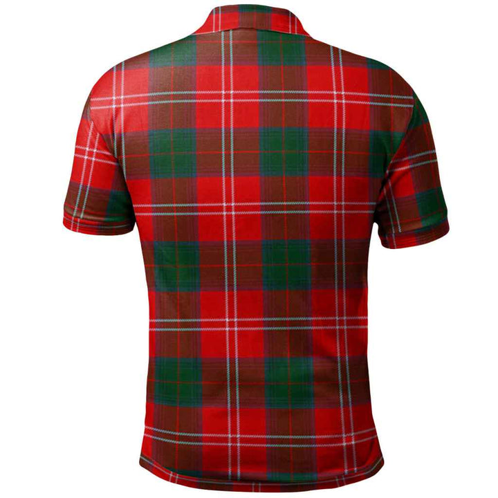 Scottish Chisholm Clan Crest Tartan Polo Shirt Back Side Tartan Plaid
