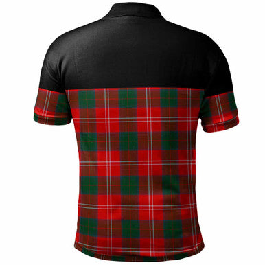 Scottish Chisholm Clan Crest Tartan Polo Shirt - Horizontal Style Back Side Tartan Plaid