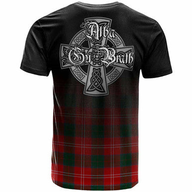 Scottish Chisholm Clan Crest Tartan T-Shirt - Alba Gu Brath Family Crest Celtic Inspired Back Side Tartan Plaid
