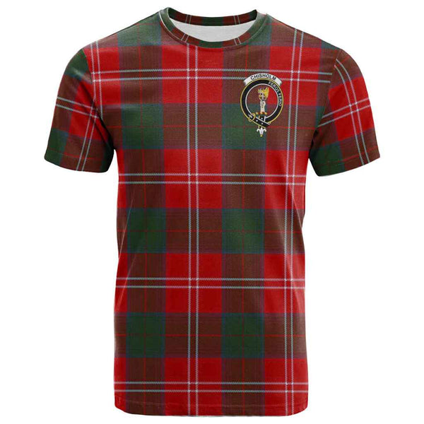 Scottish Chisholm Clan Crest Tartan T-Shirt Front Side Tartan Plaid