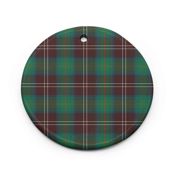Scottish Chisholm Hunting Ancient Clan Tartan Ceramic Ornament Circle Shape Tartan Plaid