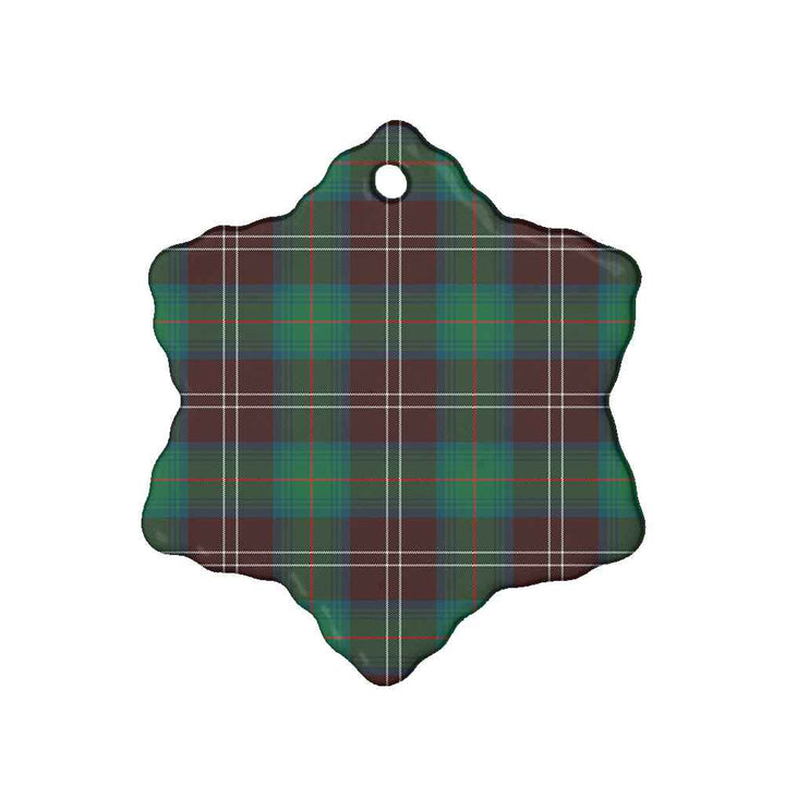 Scottish Chisholm Hunting Ancient Clan Tartan Ceramic Ornament Snow Flake Shape Tartan Plaid