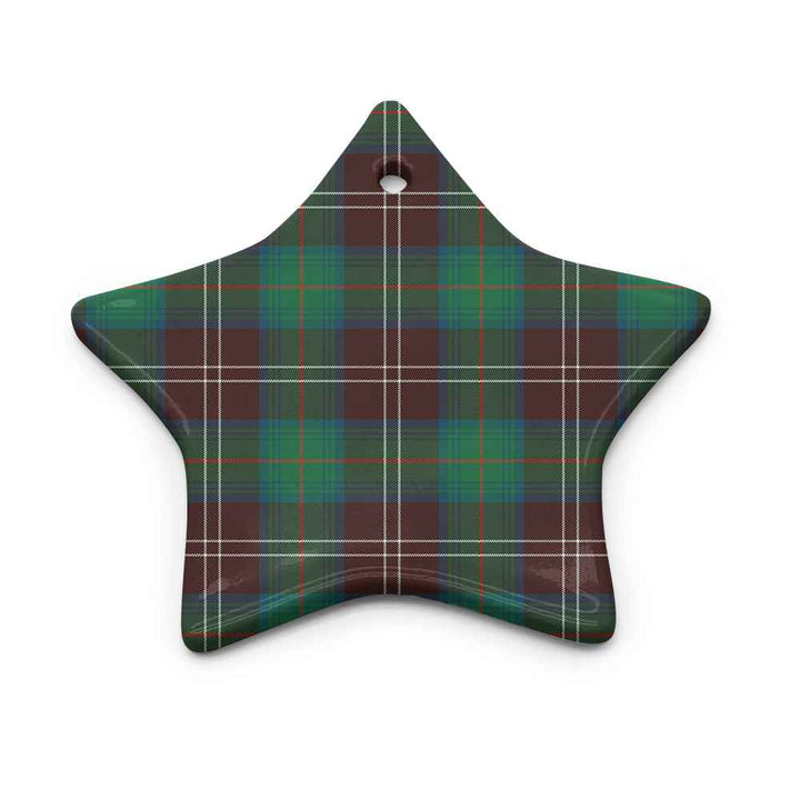 Scottish Chisholm Hunting Ancient Clan Tartan Ceramic Ornament Star Shape Tartan Plaid