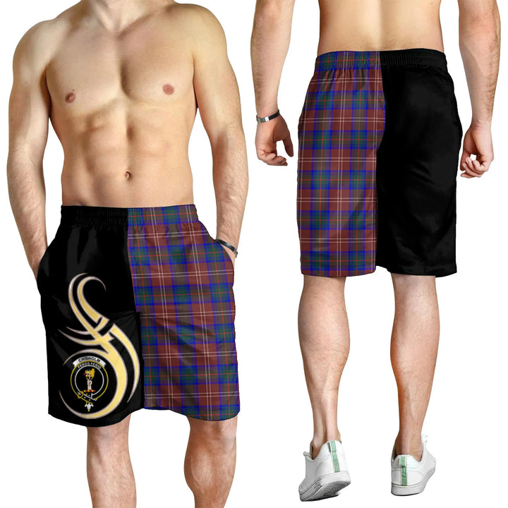 Scottish Chisholm Hunting Modern Clan Crest Tartan Believe in Me Men's Shorts