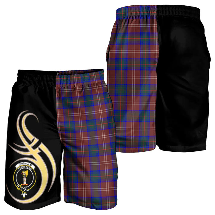 Scottish Chisholm Hunting Modern Clan Crest Tartan Believe in Me Men's Shorts