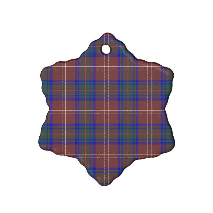 Scottish Chisholm Hunting Modern Clan Tartan Ceramic Ornament Snow Flake Shape Tartan Plaid