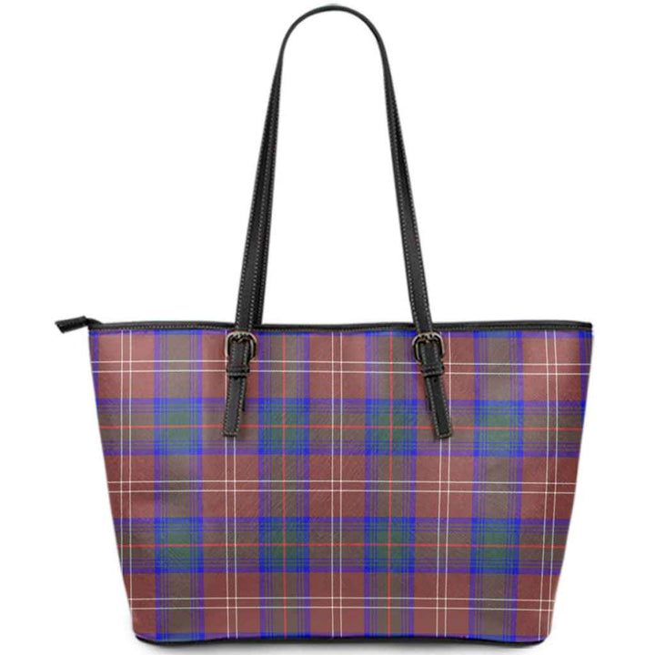 Scottish Chisholm Hunting Modern Clan Tartan Leather Tote Tartan Plaid