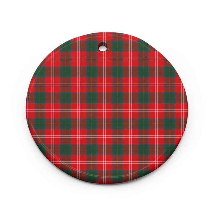 Scottish Chisholm Modern Clan Tartan Ceramic Ornament Circle Shape Tartan Plaid