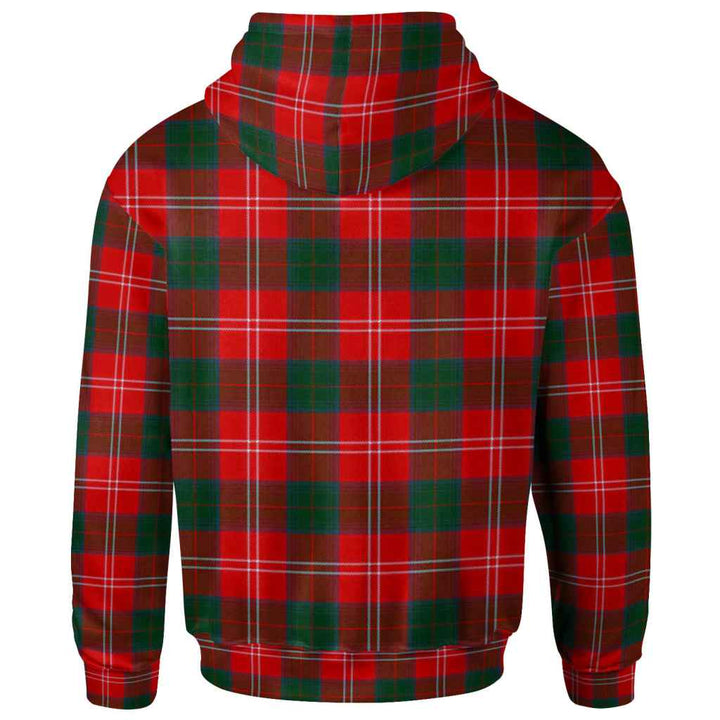 Scottish Chisholm Modern Clan Tartan Hoodie Back Side Tartan Plaid