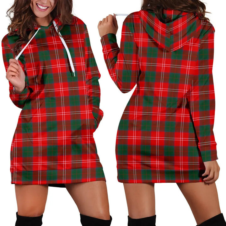 Scottish Chisholm Modern Clan Tartan Hoodie Dress