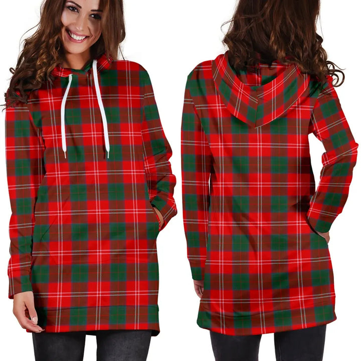 Scottish Chisholm Modern Clan Tartan Hoodie Dress