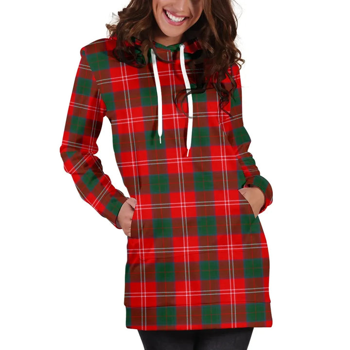 Scottish Chisholm Modern Clan Tartan Hoodie Dress