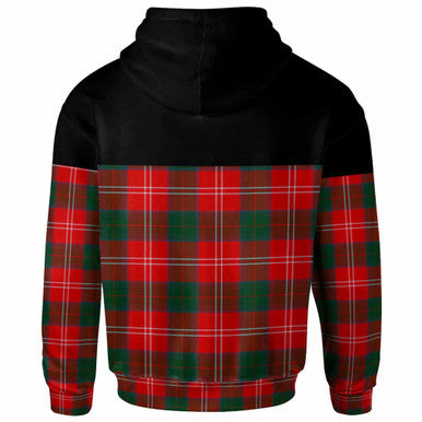 Scottish Chisholm Modern Clan Tartan Hoodie - Horizontal Style Back Side Tartan Plaid