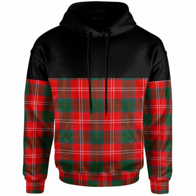 Scottish Chisholm Modern Clan Tartan Hoodie - Horizontal Style Front Side Tartan Plaid