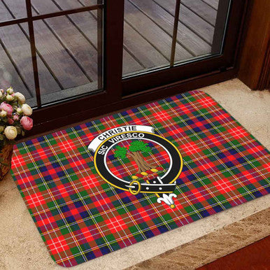 Scottish Christie Clan Crest Tartan Door Mat Tartan Plaid 1