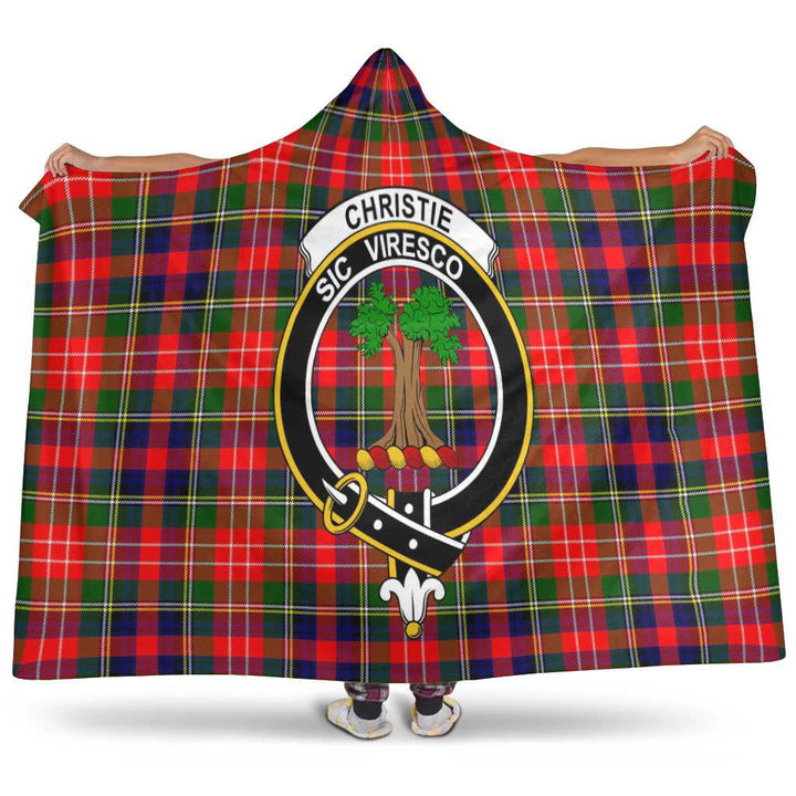 Scottish Christie Clan Crest Tartan Hooded Blanket Tartan Plaid 1