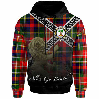 Scottish Christie Clan Crest Tartan Hoodie - Scotland Lion Front Side Tartan Plaid