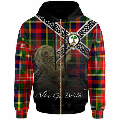 Scottish Christie Clan Crest Tartan Hoodie - Scotland Lion Zip-up Tartan Plaid