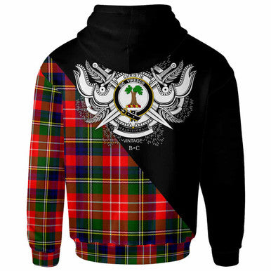 Scottish Christie Clan Crest Tartan Hoodie - Military Logo Back Side Tartan Plaid