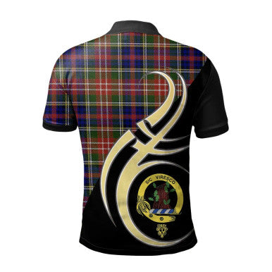 Scottish Christie Clan Crest Tartan Polo Shirt Believe in Me Back Side Tartan Plaid