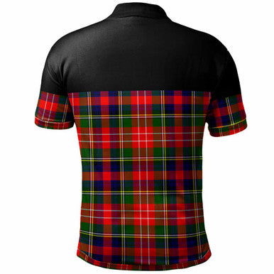 Scottish Christie Clan Crest Tartan Polo Shirt - Horizontal Style Back Side Tartan Plaid