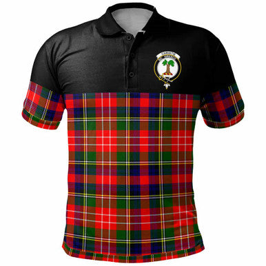 Scottish Christie Clan Crest Tartan Polo Shirt - Horizontal Style Front Side Tartan Plaid