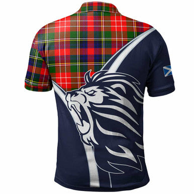 Scottish Christie Clan Crest Tartan Polo Shirt - Scottish Flag With Lion Back Side Tartan Plaid