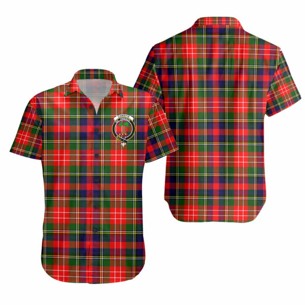 Scottish Christie Clan Crest Tartan Short Sleeve Shirt Tartan Plaid