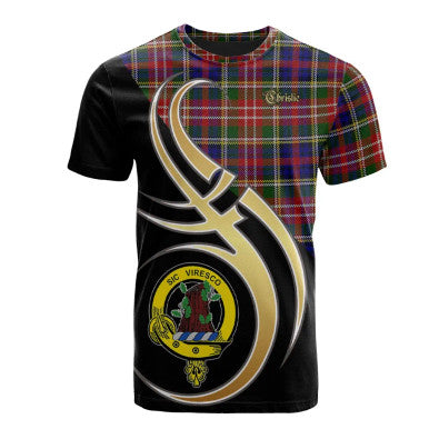 Scottish Christie Clan Crest Tartan T-Shirt Believe in Me Front Side Tartan Plaid