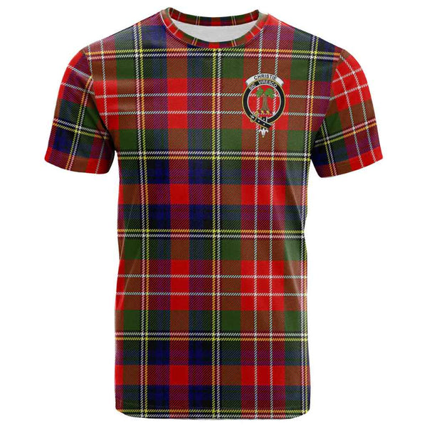 Scottish Christie Clan Crest Tartan T-Shirt Front Side Tartan Plaid