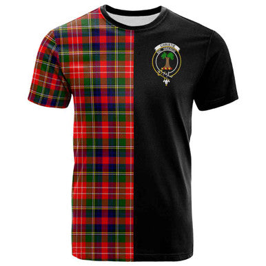 Scottish Christie Clan Crest Tartan T-Shirt Half in Me Front Side Tartan Plaid