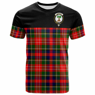 Scottish Christie Clan Crest Tartan T-Shirt - Horizontal Style Front Side Tartan Plaid