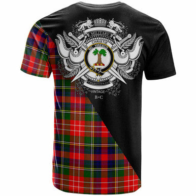 Scottish Christie Clan Crest Tartan T-Shirt - Military Logo Back Side Tartan Plaid
