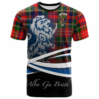 Scottish Christie Clan Crest Tartan T-Shirt - Scotland Lion Front Side Tartan Plaid