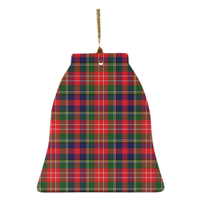 Scottish Christie Clan Tartan Ceramic Ornament Bell Shape Tartan Plaid