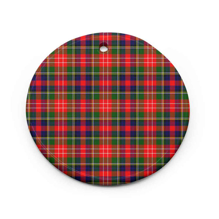 Scottish Christie Clan Tartan Ceramic Ornament Circle Shape Tartan Plaid