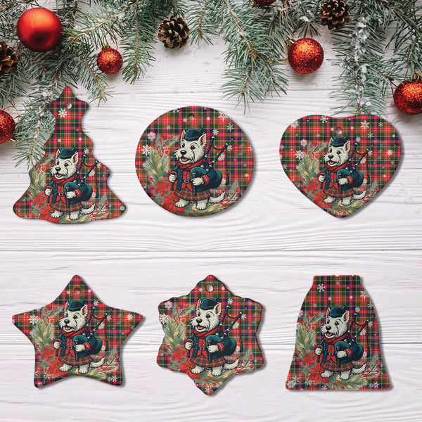 Scottish Christie Clan Tartan Ceramic Ornament Cute Scottish Terrier Dog All Style Tartan Plaid