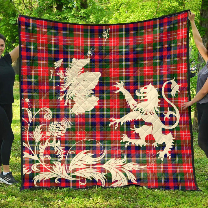 Scottish Christie Clan Tartan Quilt Rampant Lion with Thistle Tartan Plaid 1