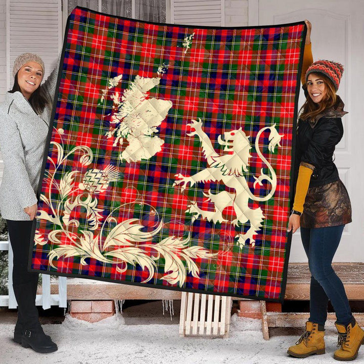 Scottish Christie Clan Tartan Quilt Rampant Lion with Thistle Tartan Plaid 2