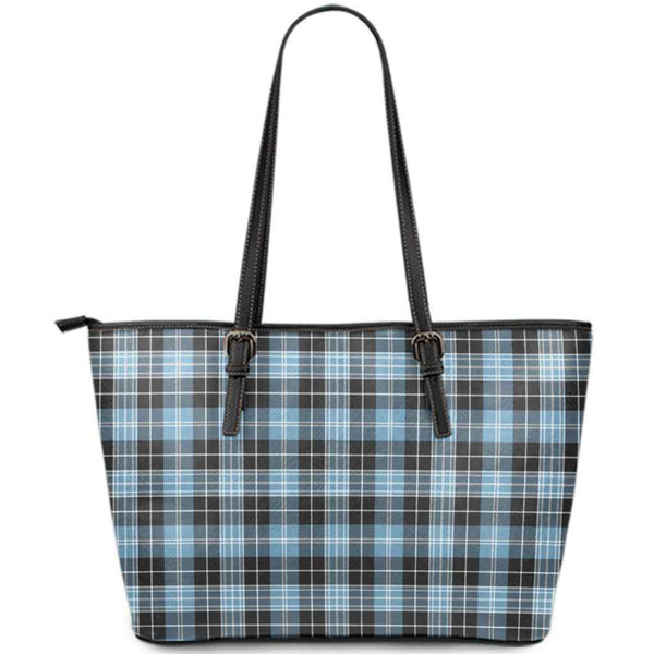 Scottish Clark Ancient Clan Tartan Leather Tote Tartan Plaid