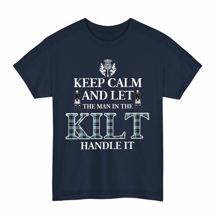 Scottish Clark Ancient Clan Tartan T-Shirt - Keep Calm Tartan Plaid Navy Color