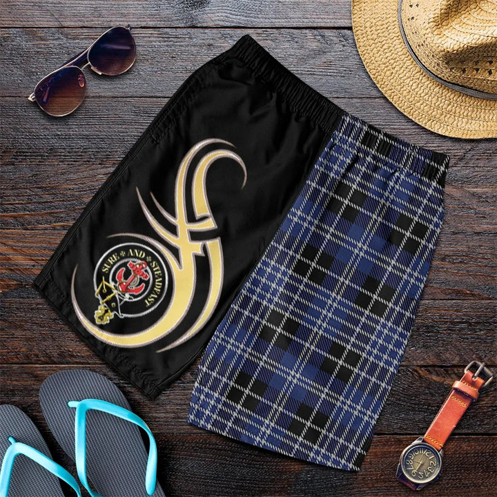 Scottish Clark Clan Crest Tartan Believe in Me Men's Shorts