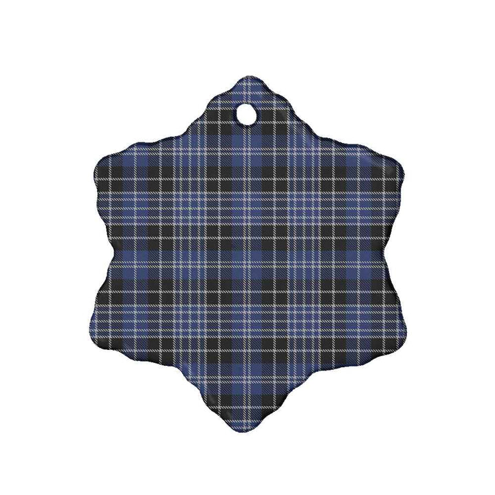 Scottish Clark Modern Clan Tartan Ceramic Ornament Snow Flake Shape Tartan Plaid