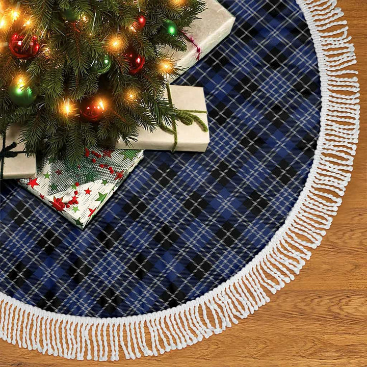 Scottish Clark Modern Clan Tartan Christmas Tree Skirt Tassels 2 Tartan Plaid