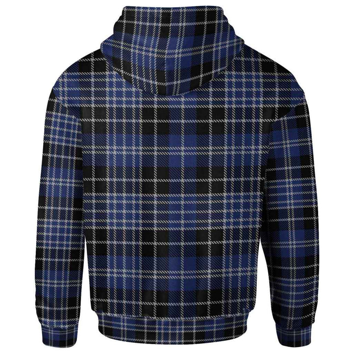 Scottish Clark Modern Clan Tartan Hoodie Back Side Tartan Plaid