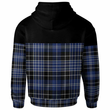 Scottish Clark Modern Clan Tartan Hoodie - Horizontal Style Back Side Tartan Plaid