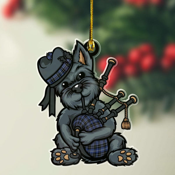 Scottish Clark Modern Clan Tartan Ornament Scottish Terrier Plays The Bagpipes Tartan Plaid